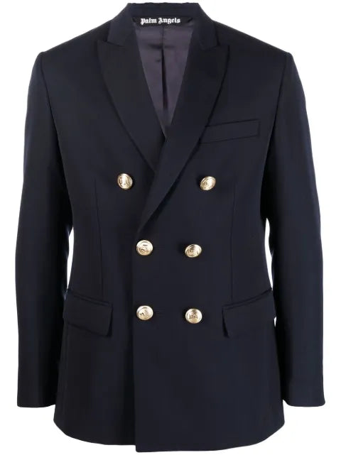 Palm Angels palm-embroidered double-breasted blazer