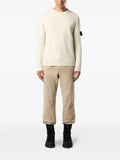 Stone Island 5100072 lambswool crewneck sweater with reverse stitch details