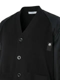 sacai panelled knit cardigan