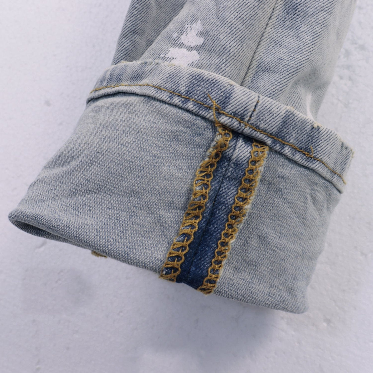 Purple Brand Light Blue Distressed Paint Splatter Jeans